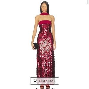 MAJORELLE Millie Gown – Bordeaux Red ✨